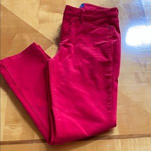 Red straight leg corduroys